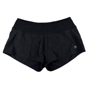 MPG Sport Black Textured Athletic Shorts Women's Size M Zip Pocket